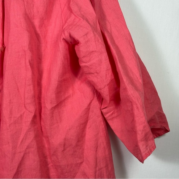 Eileen Fisher Pink Button Down Blouse Women’s Size L - Picture 5 of 6